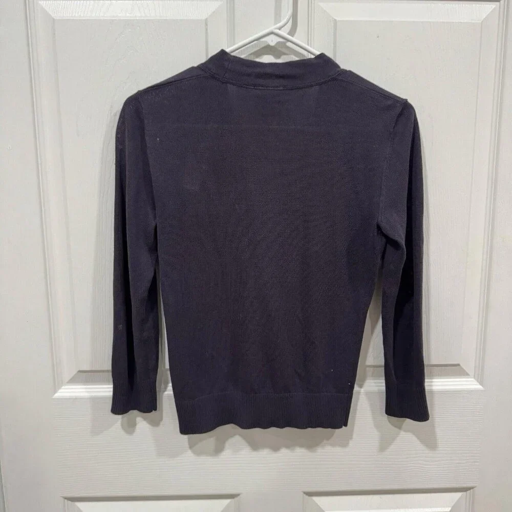 Women’s Tory‎ Burch Blue Cardigan Size Xxs 2XS Signature Buttons Logo